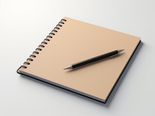 Notebook and pen isolated on white background