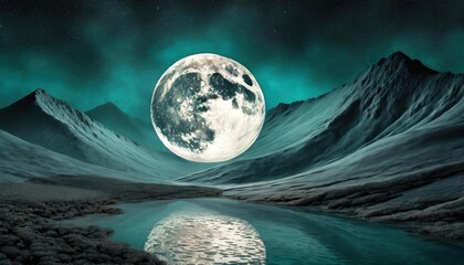 moonlight and turquoise background