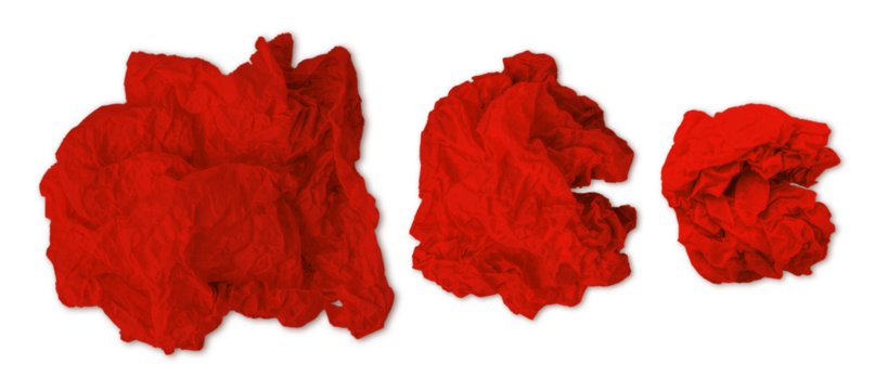 Torn crumpled red paper. ball of paper. paper ball. on a blank background - Powered by Adobe