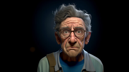 Old man A character who is forgetful or preoccupied with - obrazy, fototapety, plakaty