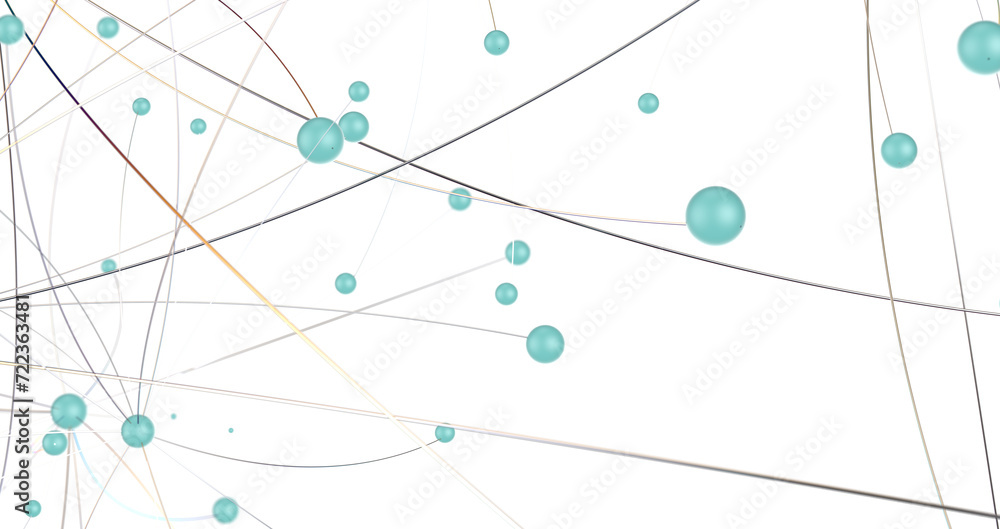 Poster futuristic geometric double data flow background with connecting dots and lines. abstract digital