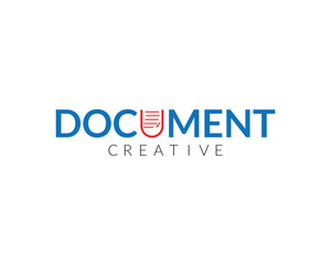 Document growth logo design vector template