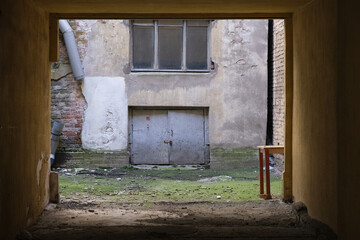 view through the arch of the old house, St. Petersburg