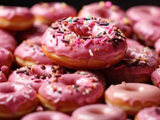 Obraz na płótnie Canvas creamy donuts with icing sugar image 