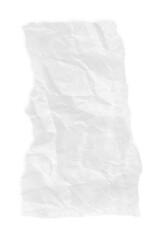 Torn crumpled white paper. Scrap of paper on empty background