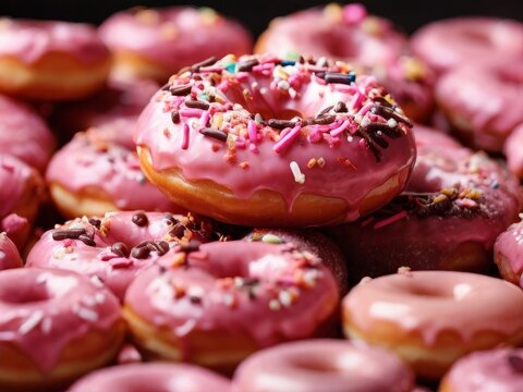 creamy donuts with icing sugar image 