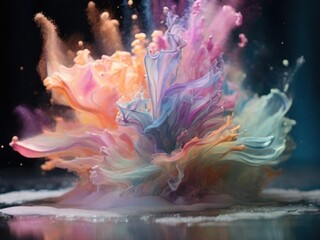 colourful blast of smoke in isolated background 