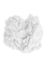 Torn crumpled white paper. ball of paper. paper ball on a clean background