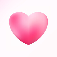 Realistic pink heart icon. 3D heart shape. Vector illustration EPS 10.