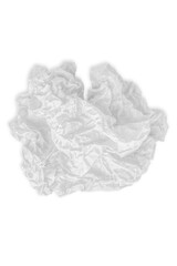 Torn crumpled white paper. ball of paper. paper ball on a clean background