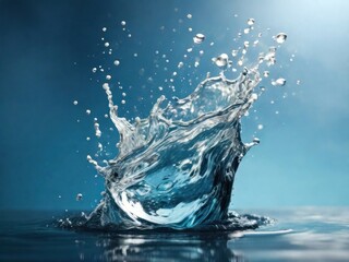splash of water on blue surface 