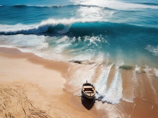 portrait of beach with sea waves 