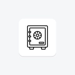 Business locker icon, secure, storage, business locker, security line icon, editable vector icon, pixel perfect, illustrator ai file