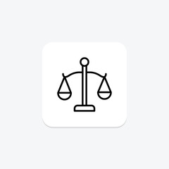 Balance Scale icon, balance, finance, equality, justice line icon, editable vector icon, pixel perfect, illustrator ai file