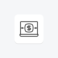 Safe Money Transfer icon, secure, transaction, finance, shield line icon, editable vector icon, pixel perfect, illustrator ai file