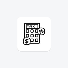 Tax Money icon, finance, money, tax, tax payment line icon, editable vector icon, pixel perfect, illustrator ai file