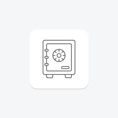 Business locker icon, secure, storage, business locker, security thinline icon, editable vector icon, pixel perfect, illustrator ai file