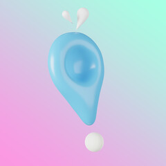 3D geolocation icon for maps and navigation.