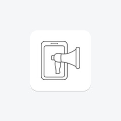 Digital Marketing icon, online advertising, technology, digital advertising, online marketing thinline icon, editable vector icon, pixel perfect, illustrator ai file