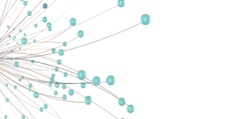 Futuristic geometric double data flow background with connecting dots and lines. Abstract digital