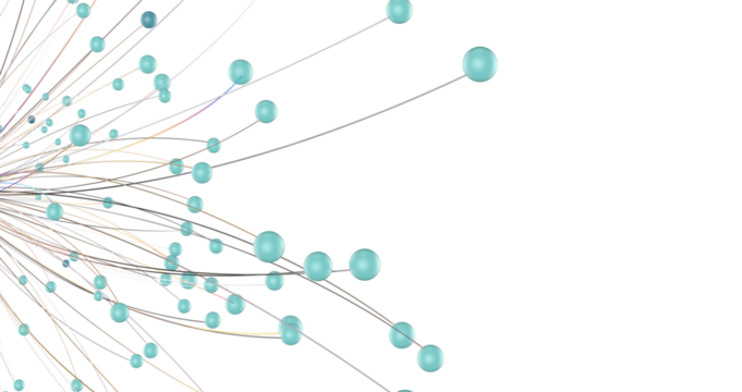 Futuristic geometric double data flow background with connecting dots and lines. Abstract digital