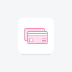 Obraz premium Credit Card icon, payment, finance, credit, money duotone line icon, editable vector icon, pixel perfect, illustrator ai file