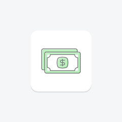 Big Money icon, wealth, finance, money bag, financial success lineal color icon, editable vector icon, pixel perfect, illustrator ai file