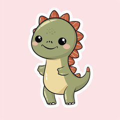 Cute Dinosaur sticker vector