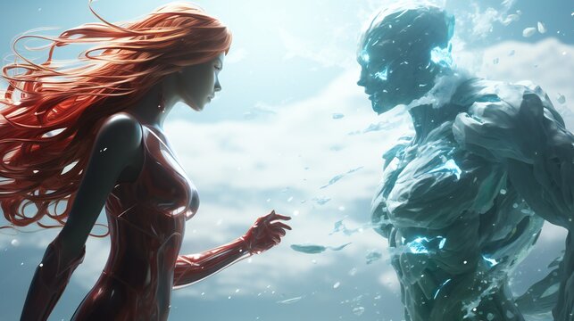 anime girl versus Iceman