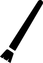 Black contour paint brush icon, vector design image, solid logo pictogram, Brush Icon in trendy flat style isolated on transparent background. Paint symbol for your web site design, logo, app, UI.