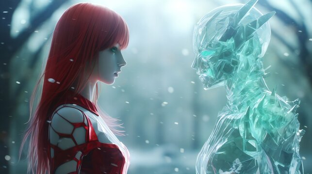 anime girl versus Iceman