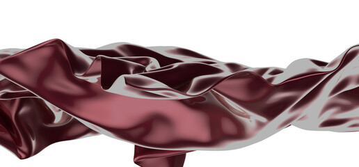 3d render of abstract red cloth falling.