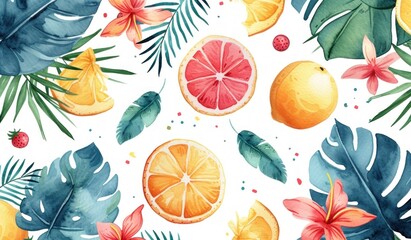 Naklejka premium seamless pattern with fruits