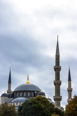  Historic Sultan Ahmed Mosque located in Istanbul. Islamic, Ramadan concept image.
