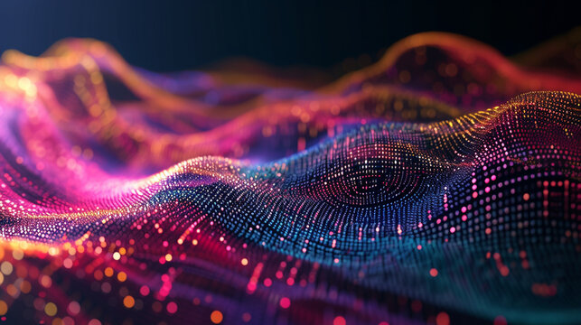 A creative composition of colorful lines of code forming abstract shapes in the air, symbolizing the artistry and ingenuity behind programming, with space for inspirational text