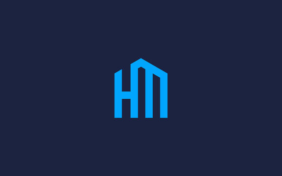 letter hm with house logo icon design vector design template inspiration