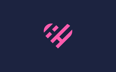 letter hh with heart logo icon design vector design template inspiration - obrazy, fototapety, plakaty