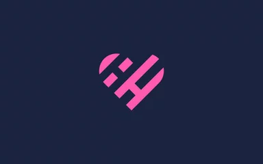 Fotobehang letter hh with heart logo icon design vector design template inspiration © Dar Wan 