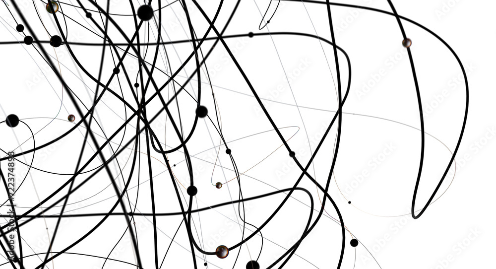 Aufkleber Futuristic geometric double data flow background with connecting dots and lines. Abstract digital