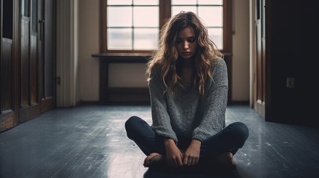 women sitting on the floor 