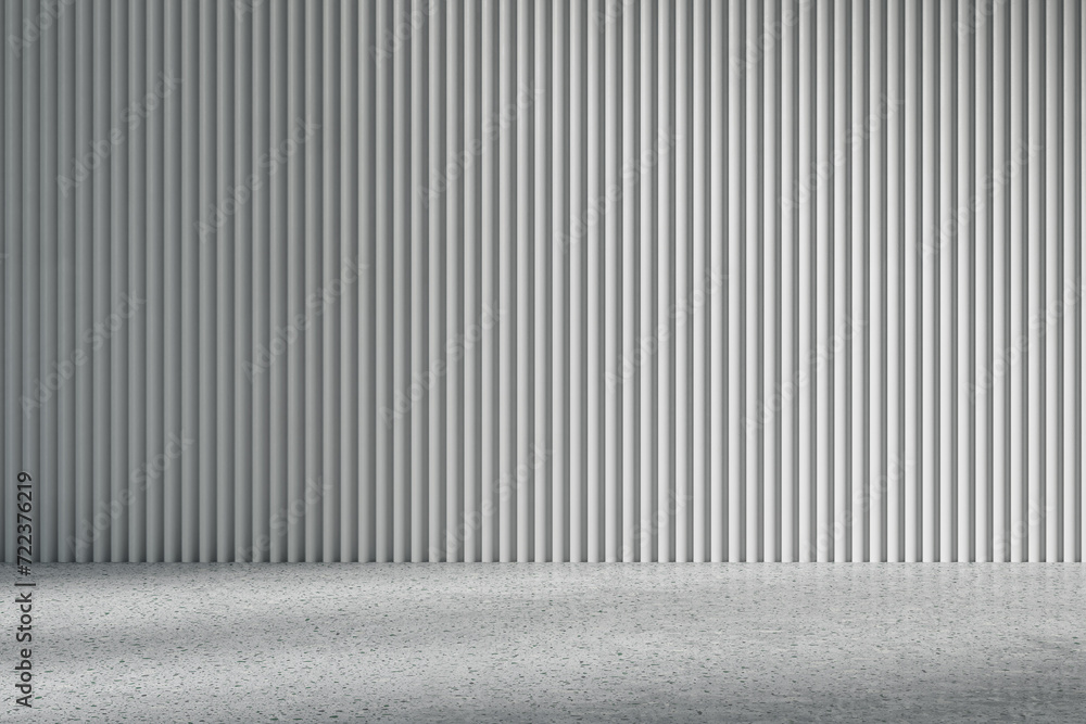 Poster empty decorative linear wall with mock up place. presentation concept. 3d rendering.