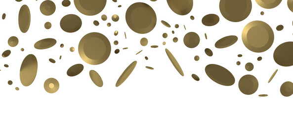 Enchanting Delight: Spectacular 3D Illustration Showcasing Enchanting Gold Confetti