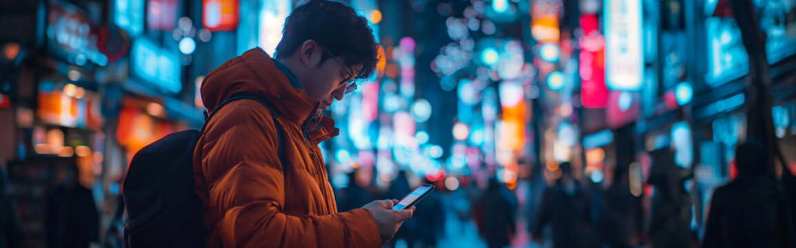 Peoples and new tech world concept