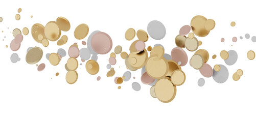 Sparkling Jubilation: Breathtaking 3D Illustration of Sparkling gold Confetti Celebration