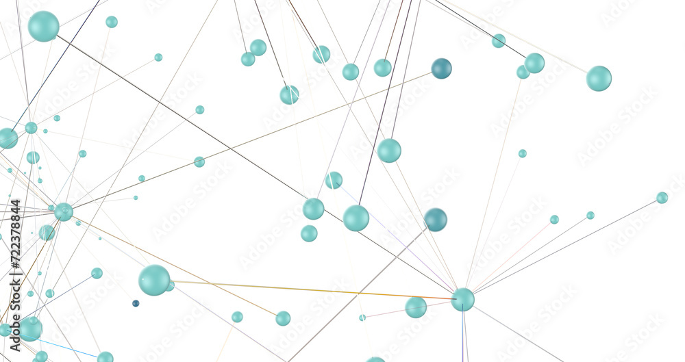 Aufkleber Abstract digital connection dots and lines. Technology background. Network connection structure. Plexus effect. 3d