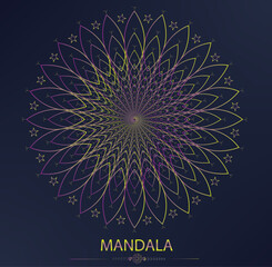 Mandala universal constructor set. gradient vector seamless pattern, corner frame elements and design template for postcards, banners and decor. Indian