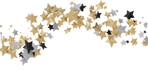 stars gold modern frame in 3d