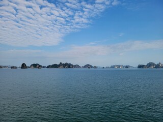 Limestone islet and rock formation at Ha Long Bay  Vietnam