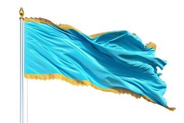 Vibrant blue flag waving in the breeze. symbol of pride and freedom. ideal for background or design elements. AI