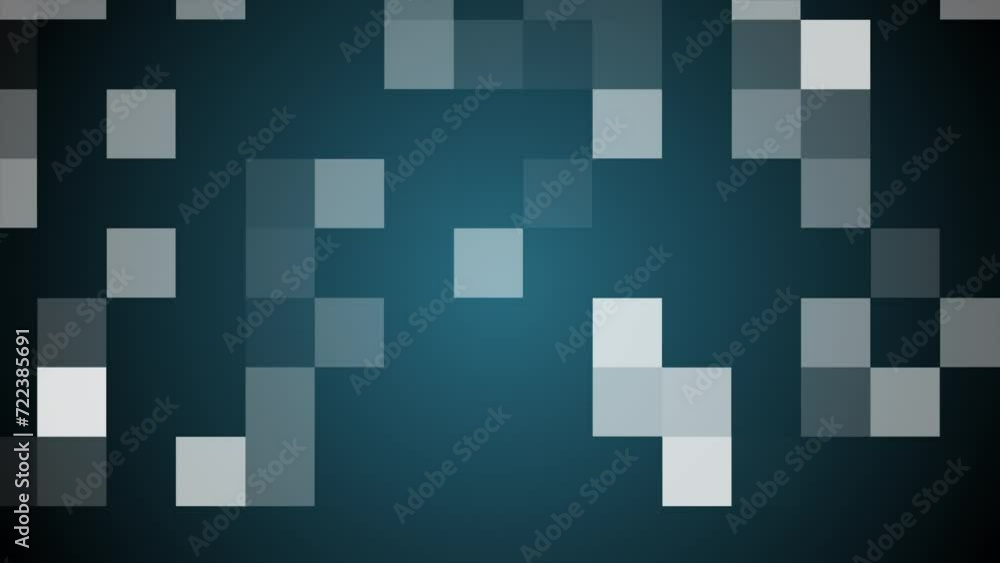 Poster abstract white background with squares hacking and technology screen rotating animation background